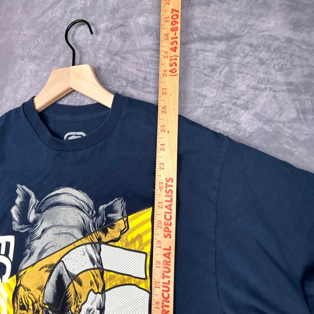 Ecko Unltd Mens Graphic T-Shirt Navy Blue Rhino Raw & Uncut Y2K Skater Size M - Picture 6 of 7